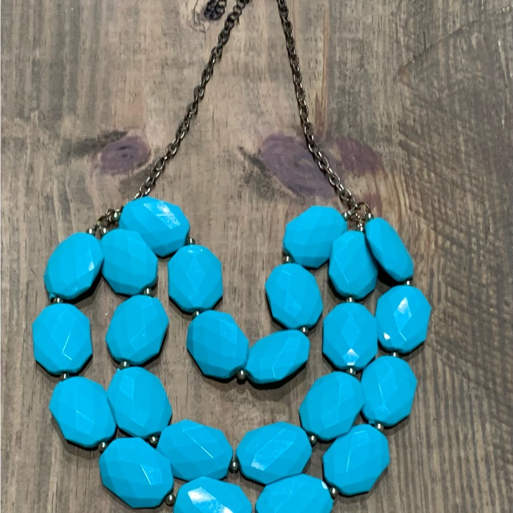 Statement Piece Turquoise Chunky Bead Collar - image 1